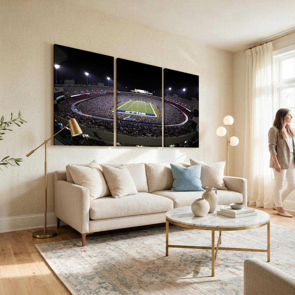 98546-MGV-CV-36X24 - Buffalo Bills NFL Football Team Print, Buffalo Highmark Stadium Wall Art