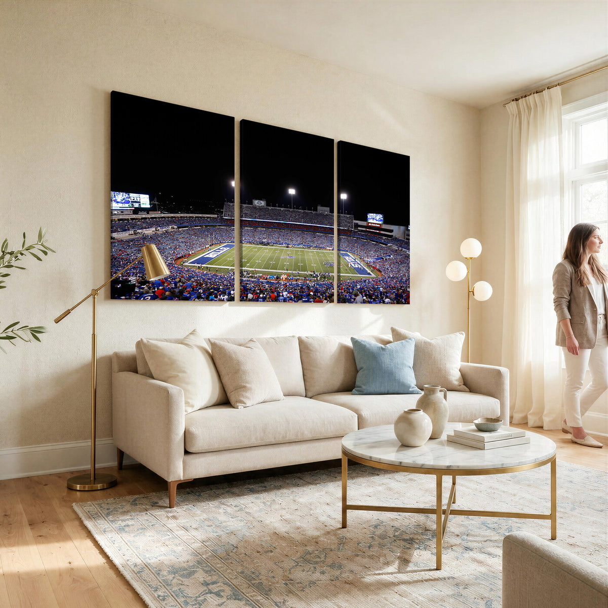 59036-MGV-CV-36X24 - Buffalo Bills Wall Art, Buffalo Bills Stadium Canvas Print for Sports Decor