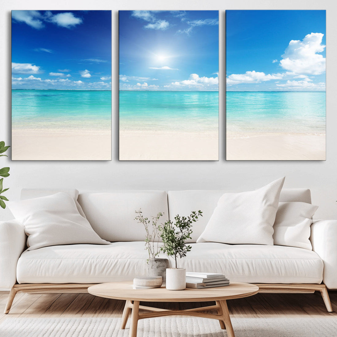 Blue Ocean Wall Art Canvas Print - Tranquil Ocean Paradise