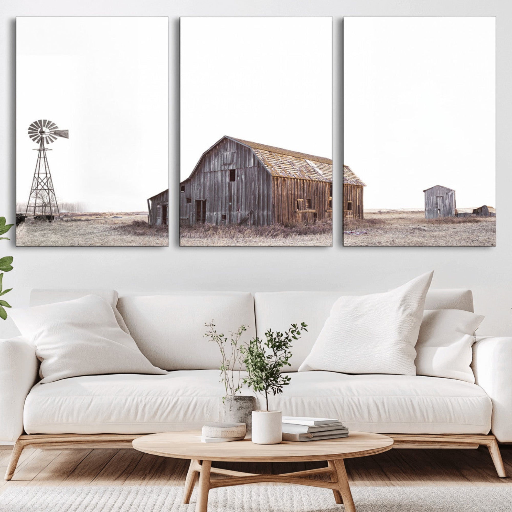 64560-MGV-CV-36X24-Farm Prints Set, Set of 6 Farmhouse Wall Art, Country House Decor