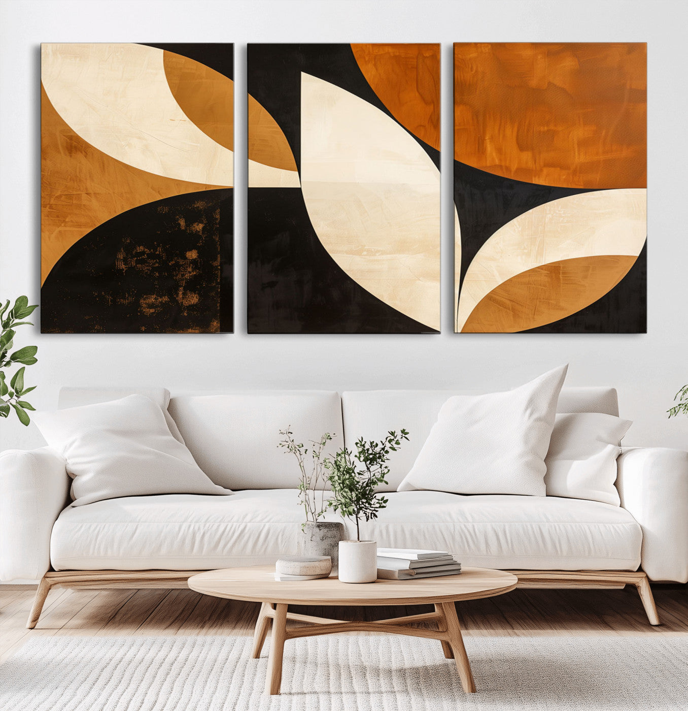 -Geometric Abstract Wall Art Canvas Print, Mid Century Modern Wall Art Print