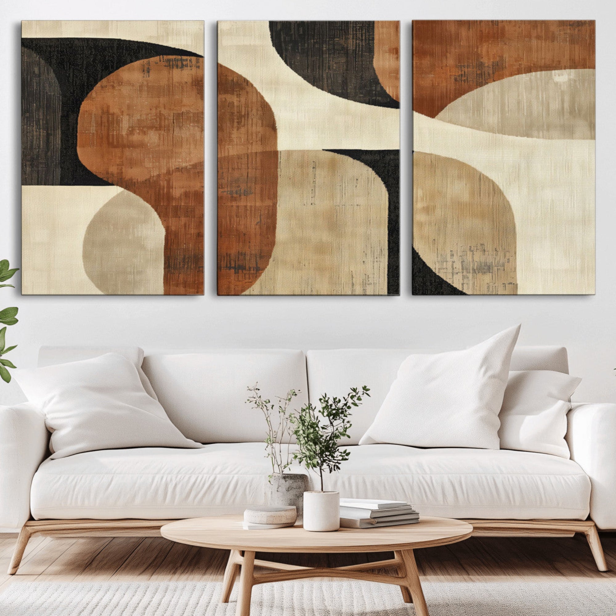71072-MGV-CV-36X24-Wabi Sabi Abstract Wall Art Canvas Print | Large Minimalist Modern Geometric Wall Decor for Living