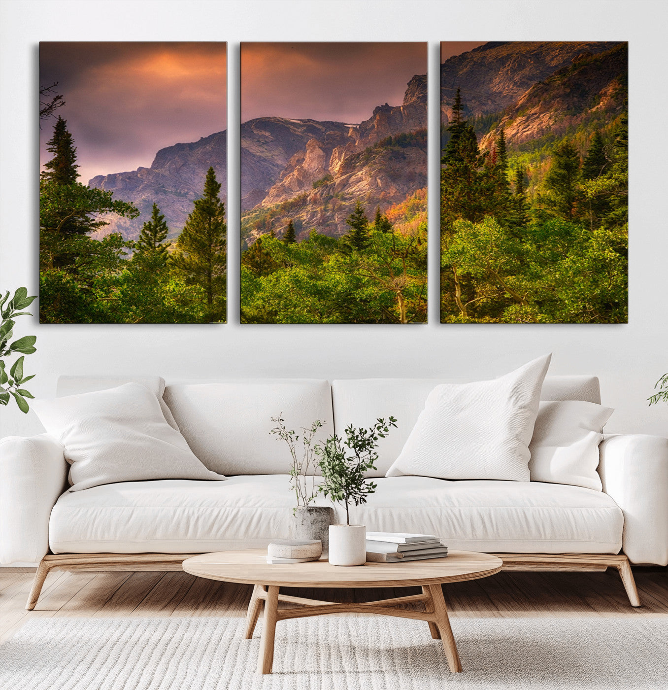-Colorado Rockies Mountains Wall Art Canvas Print | Ready to Hang Framed Mountain Landscape
