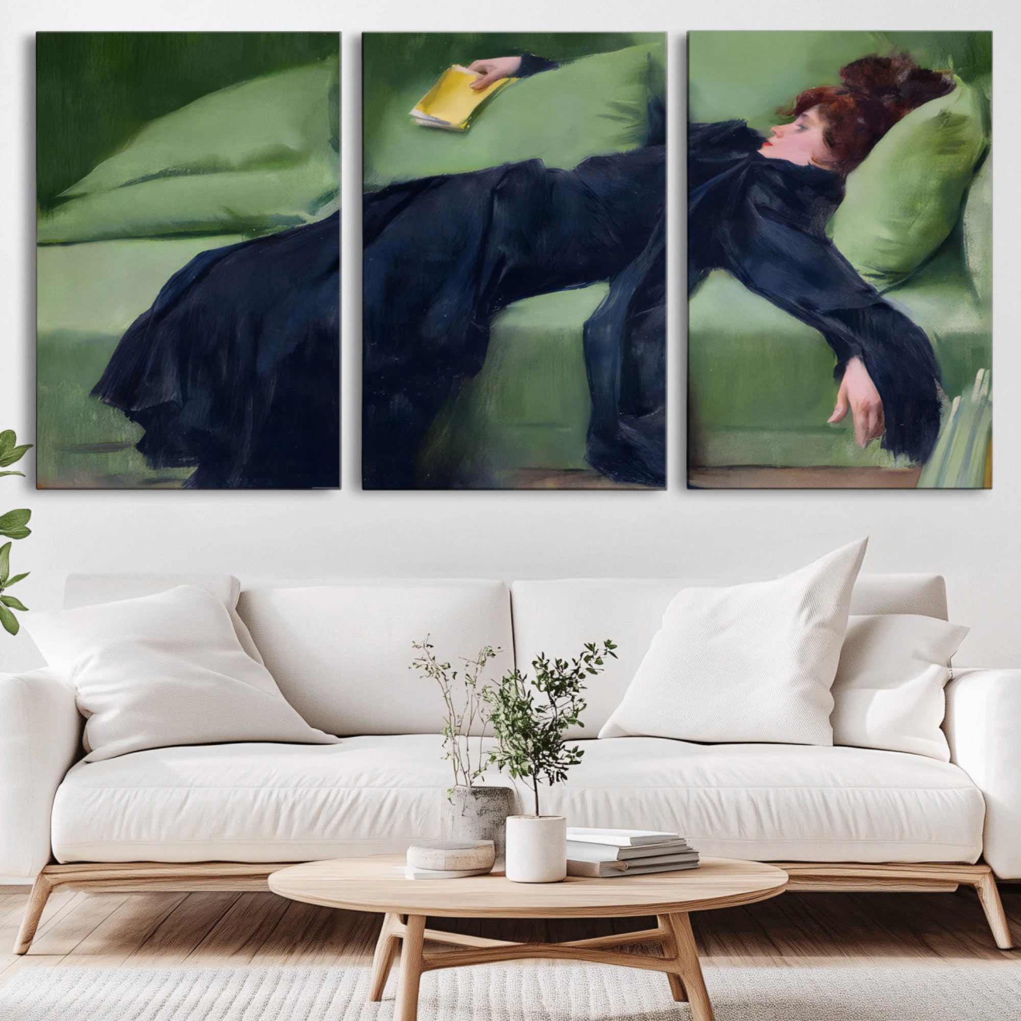 17725-MGV-CV-36X24-Decadent Girl by Ramon Casas Wall Art Canvas Print, Framed Decadent Girl Canvas Print