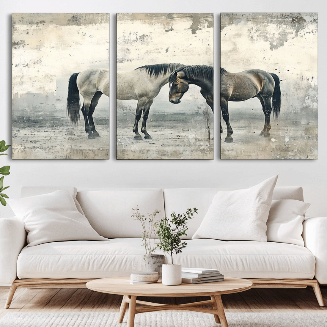 Chinese Style Majestic Horses Wall Art, Ready to Hang