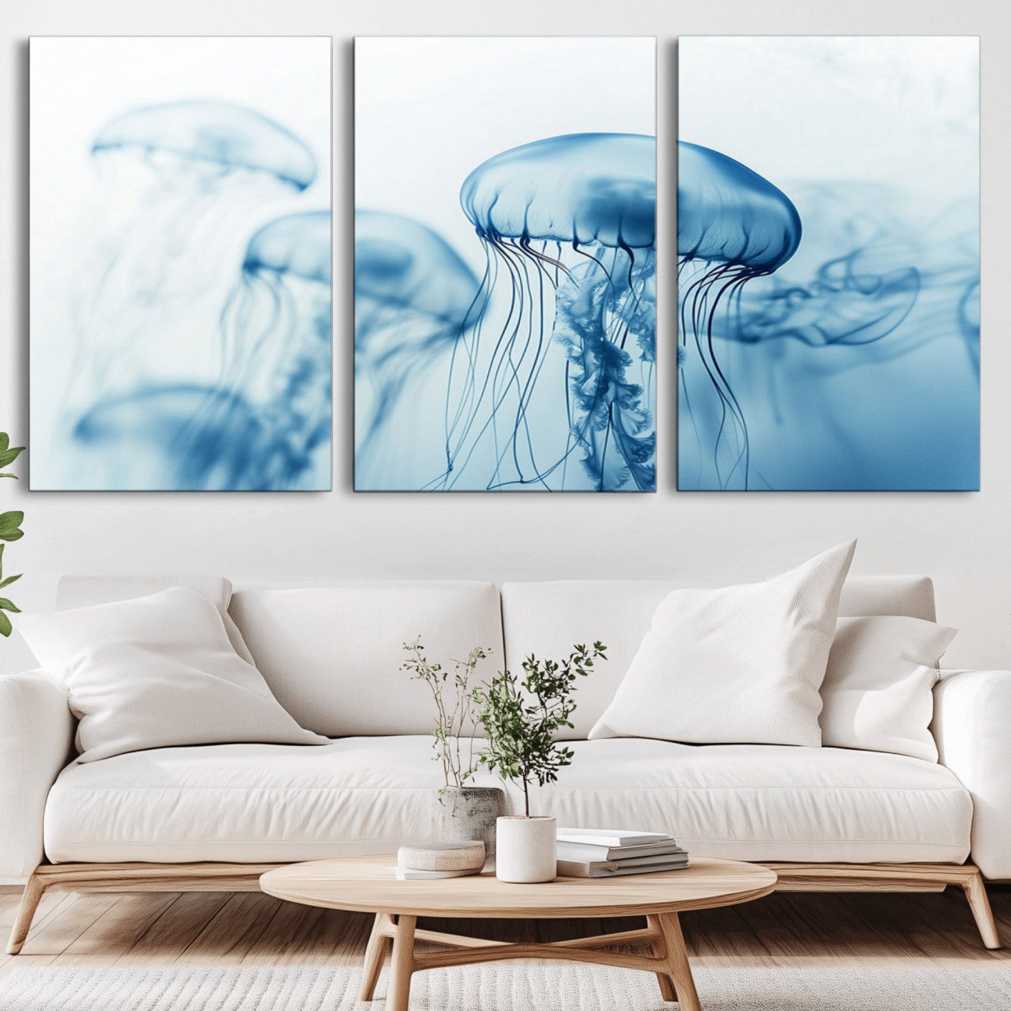 87333-MGV-CV-36X24-Blue Jellyfish Wall Art Canvas Print