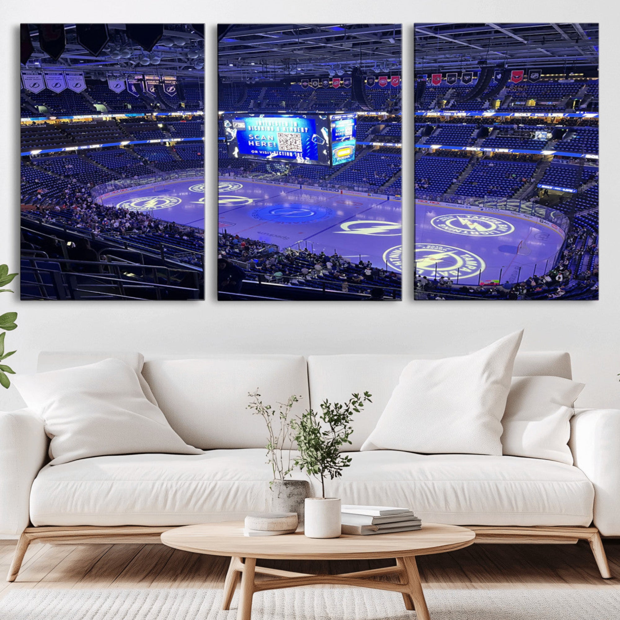 43392-MGV-CV-36X24-Amalie Arena Florida Wall Art Canvas Print - NHL Hockey Stadium Print Wall Art