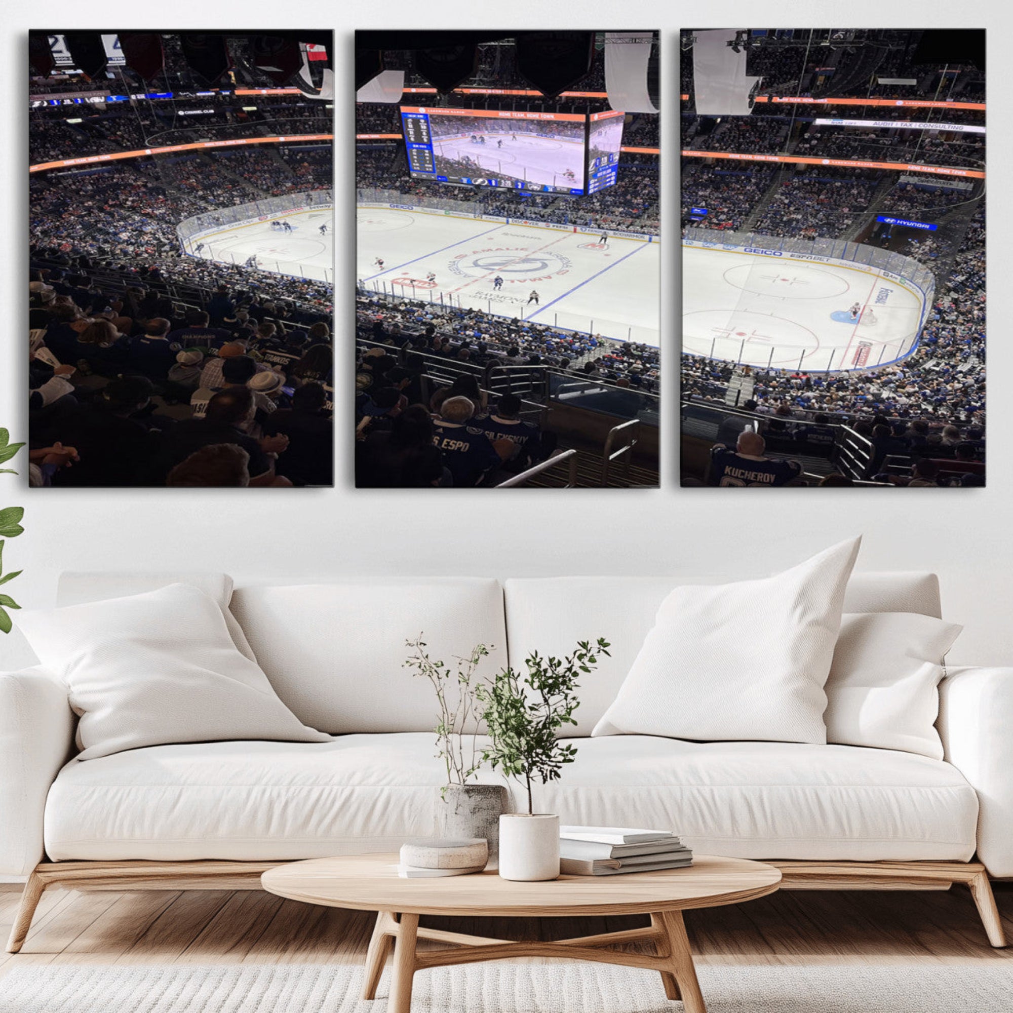 51641-MGV-CV-36X24-Amalie Arena Florida Wall Art Canvas Print - NHL Hockey Stadium Print