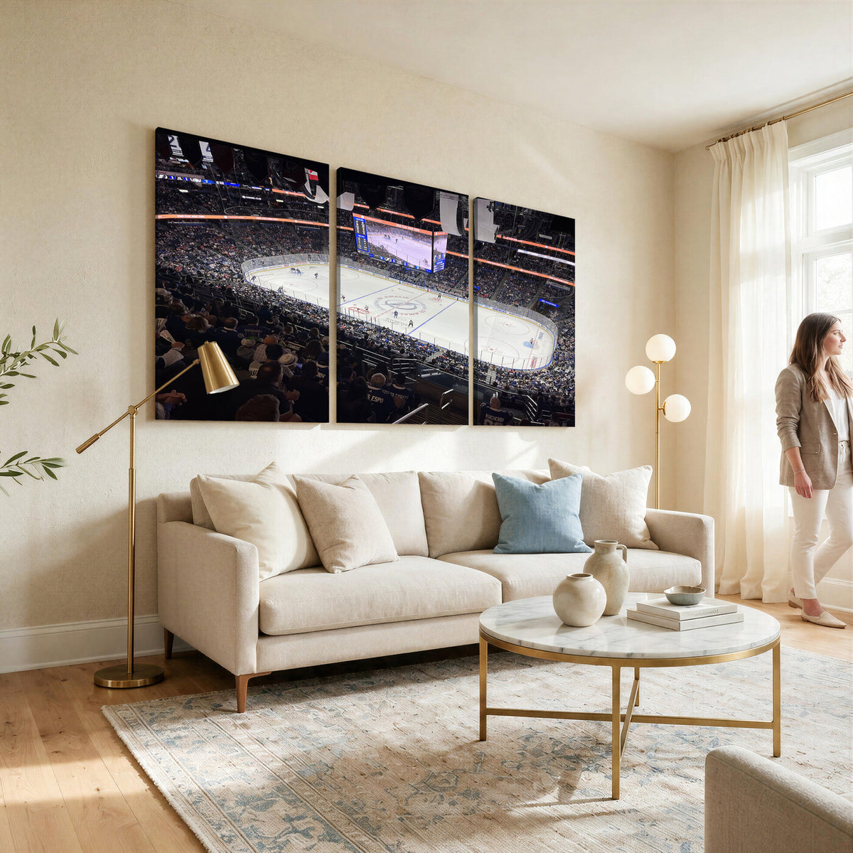 51641-MGV-CV-36X24 - Amalie Arena Florida Wall Art Canvas Print, NHL Hockey, Framed and Ready to Hang