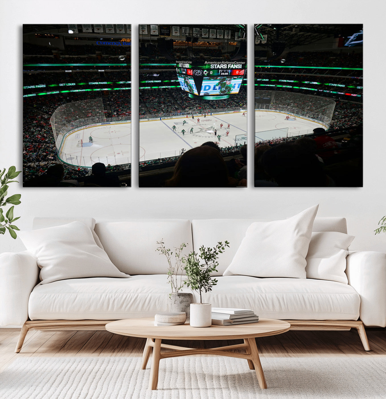 MGV-CV-60X30-3P - American Airlines Center Dallas Stars Wall Art Canvas Print - Dallas Hockey Arena Stadium Print