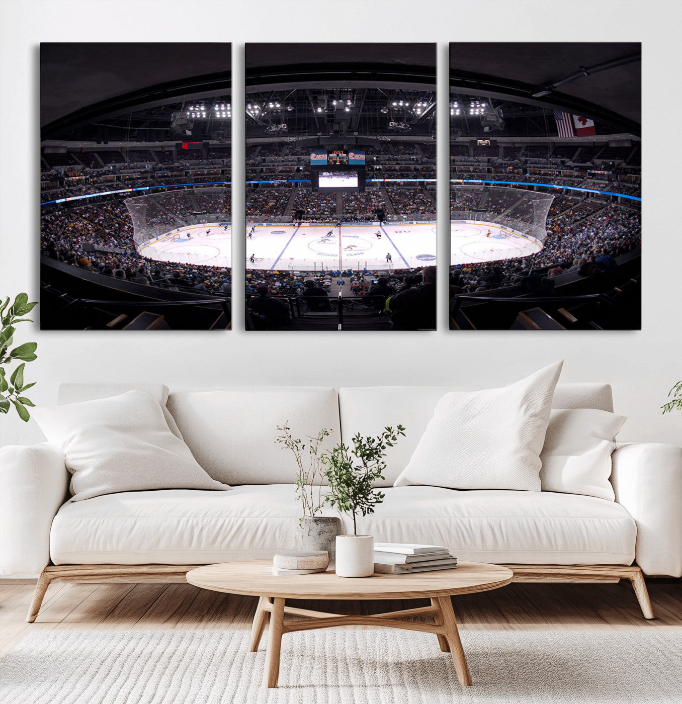 MGV-CV-60X30-3P - Ball Arena Denver Colorado Avalanche Hockey Team Wall Art Canvas Print - Denver Ice Hockey Stadium