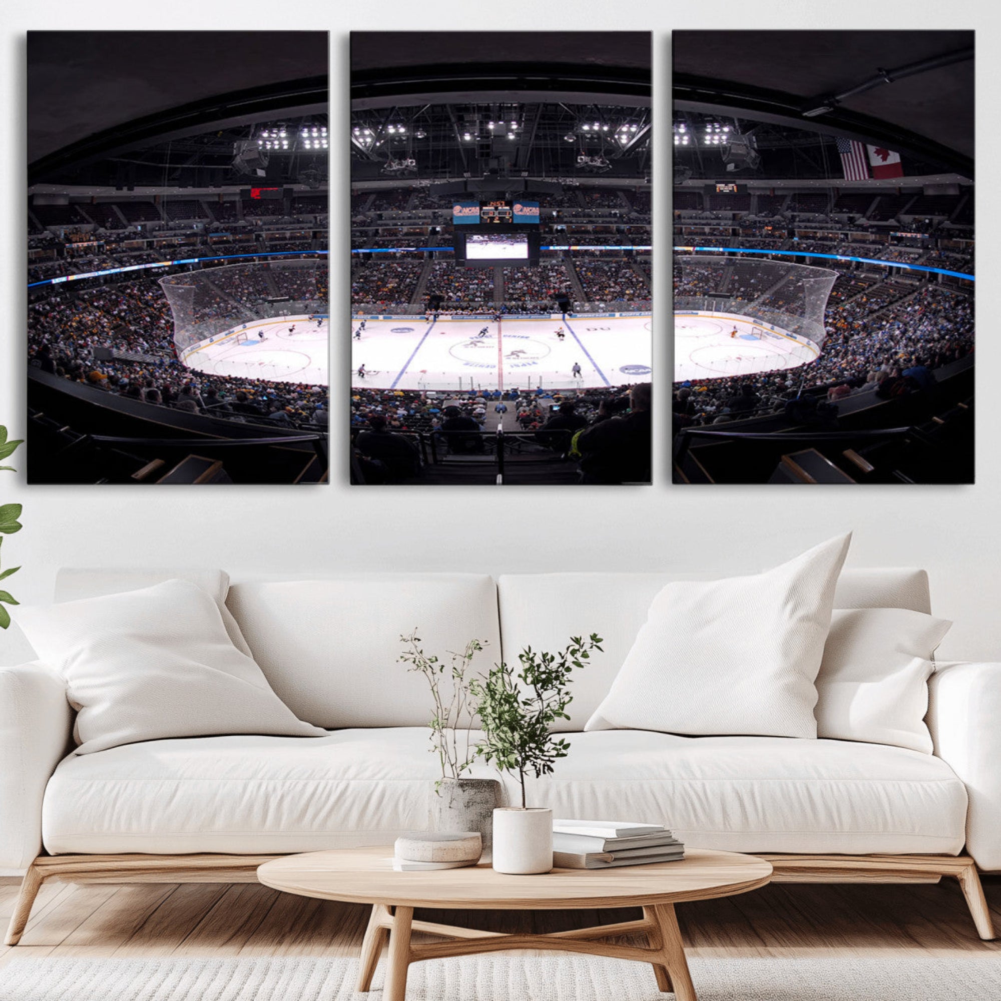 54576-MGV-CV-36X24-Ball Arena Denver Colorado Avalanche Hockey Team Wall Art Canvas Print - Denver Ice Hockey Stadium