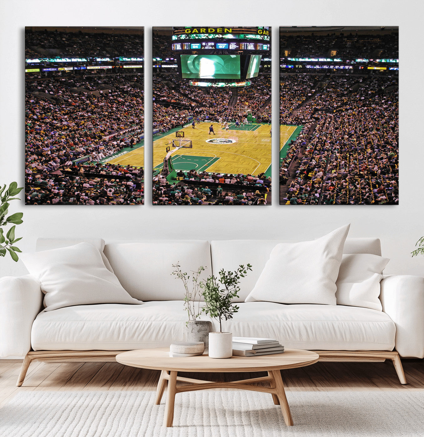 MGV-CV-60X30-3P - Celtics Game Versus The Timberwolves | Baseball Stadium Wall Art | Canvas Print | Ready to Hang