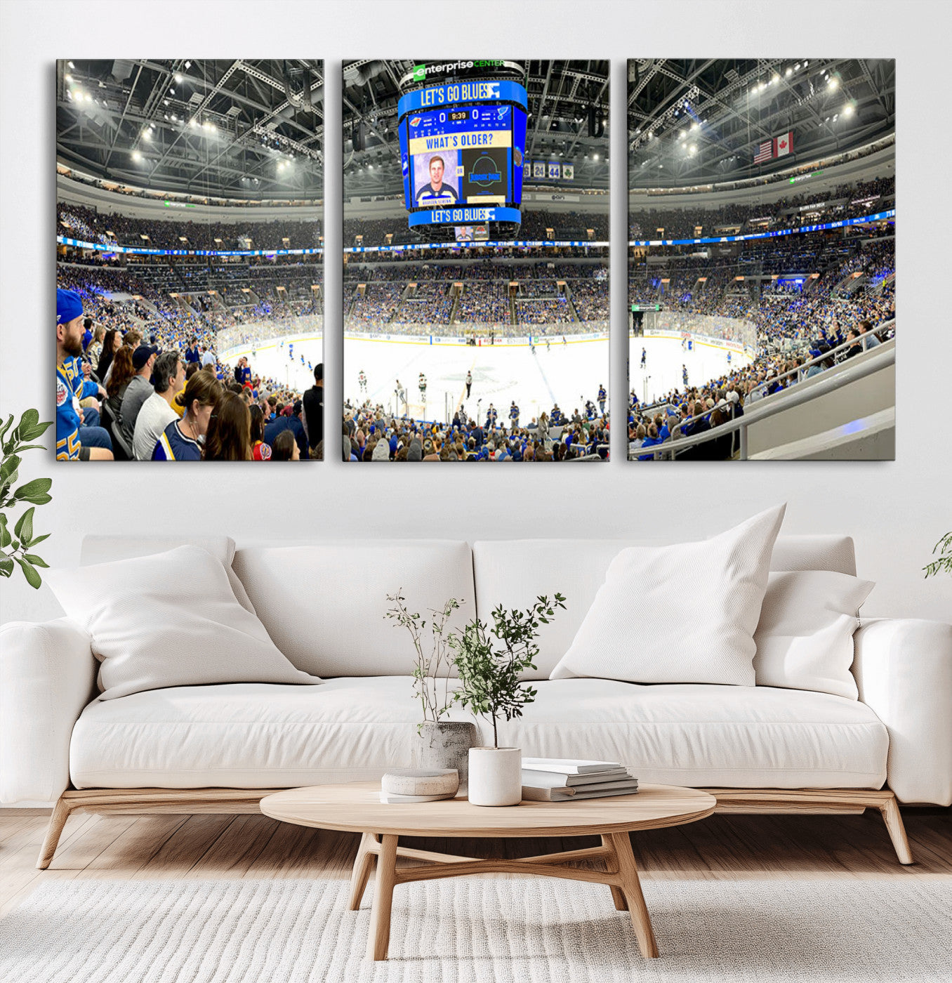 MGV-CV-60X30-3P - Enterprise Center | Missouri St. Louis Blues Ice Hockey Stadium Wall Art | Canvas Print | Ready to