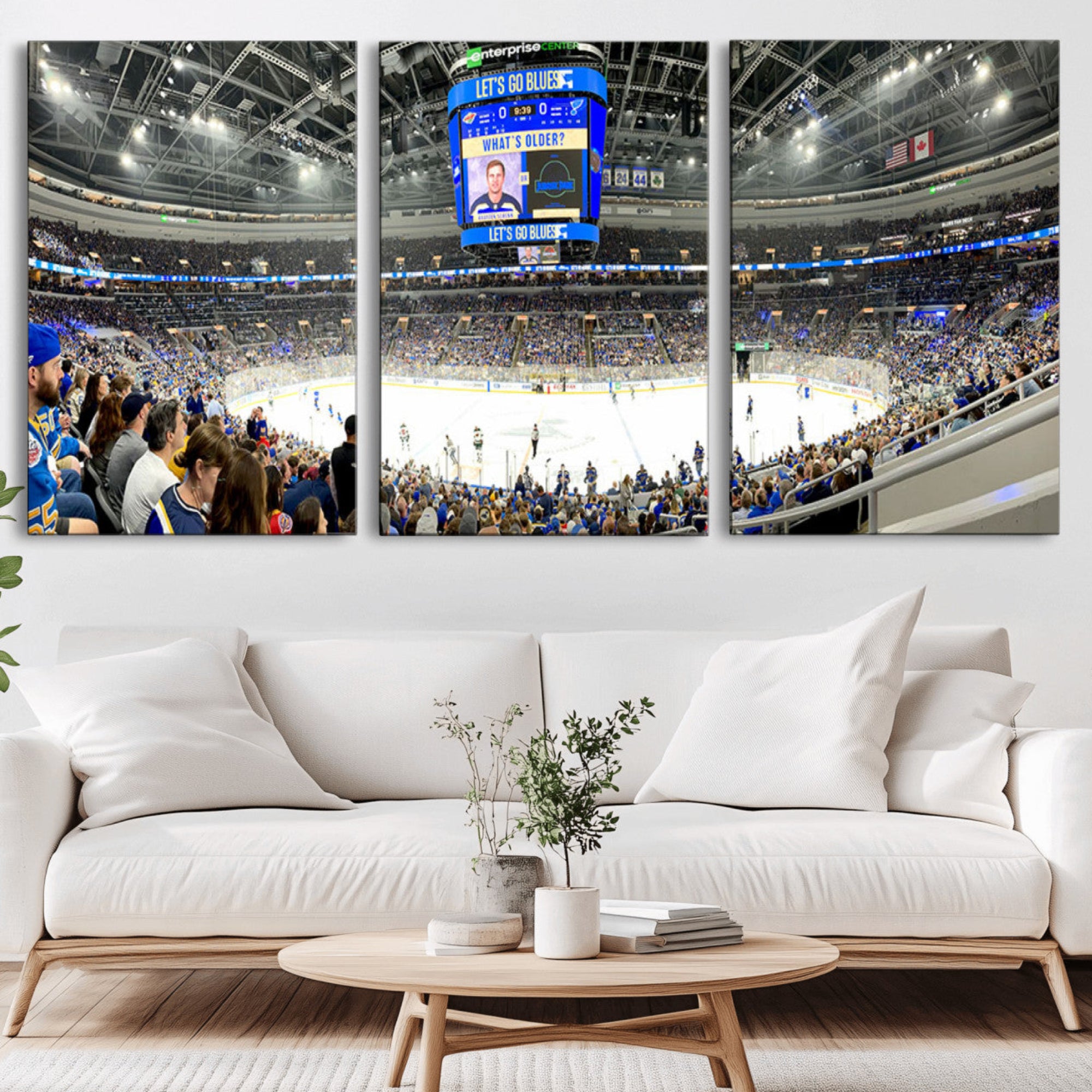 55708-MGV-CV-36X24-Enterprise Center | Missouri St. Louis Blues Ice Hockey Stadium Wall Art | Canvas Print | Ready to