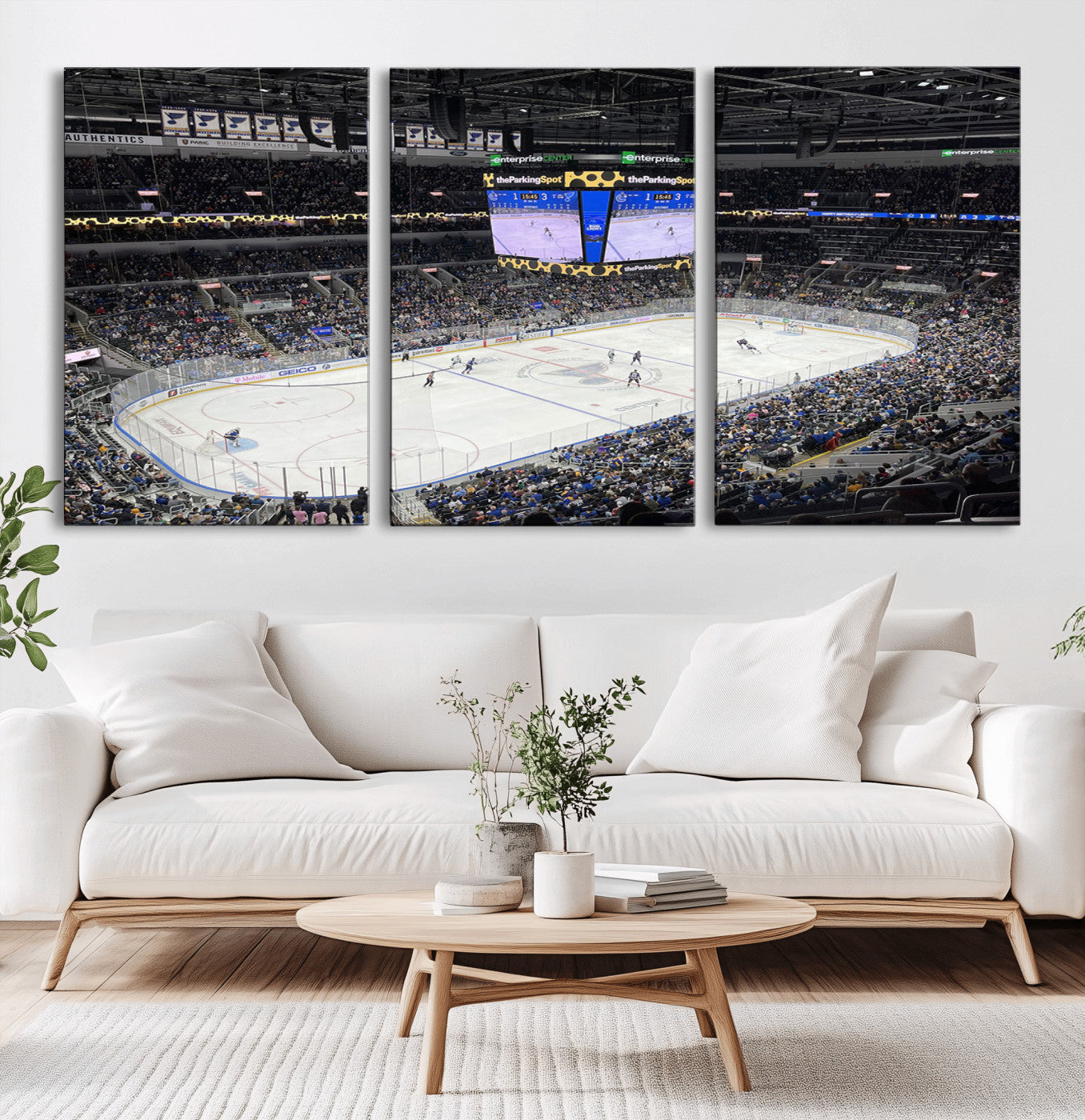 MGV-CV-60X30-3P - Enterprise Center Missouri St. Louis Blues Hockey Stadium Wall Art Canvas Print