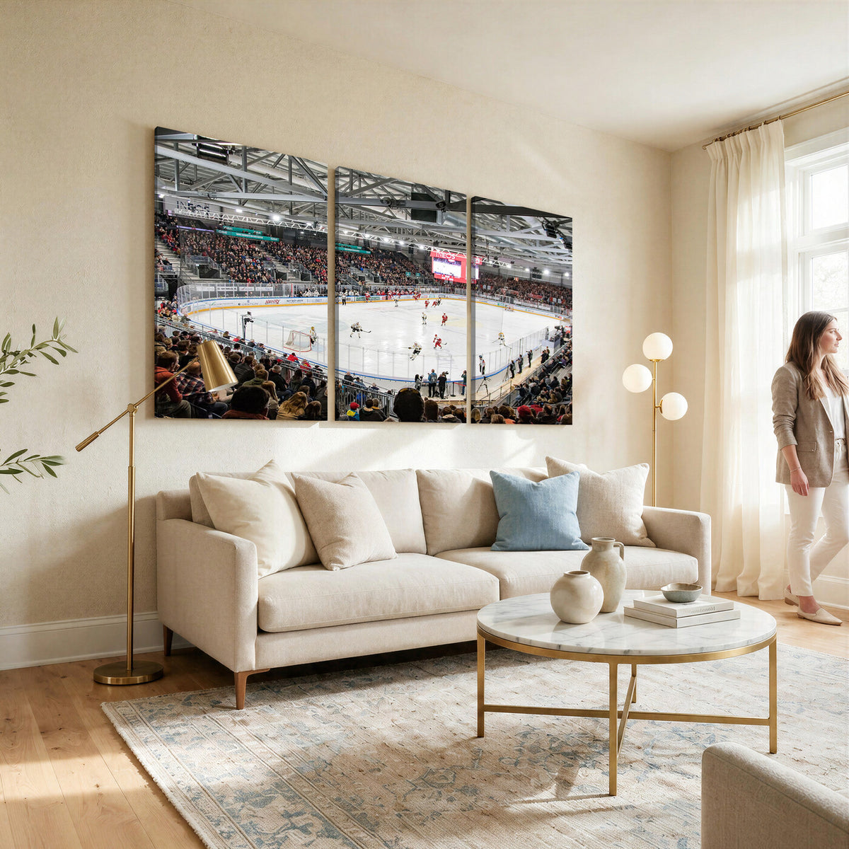 79352-MGV-CV-36X24 - Lausanne Arena Ice Hockey Stadium Wall Art Canvas Print