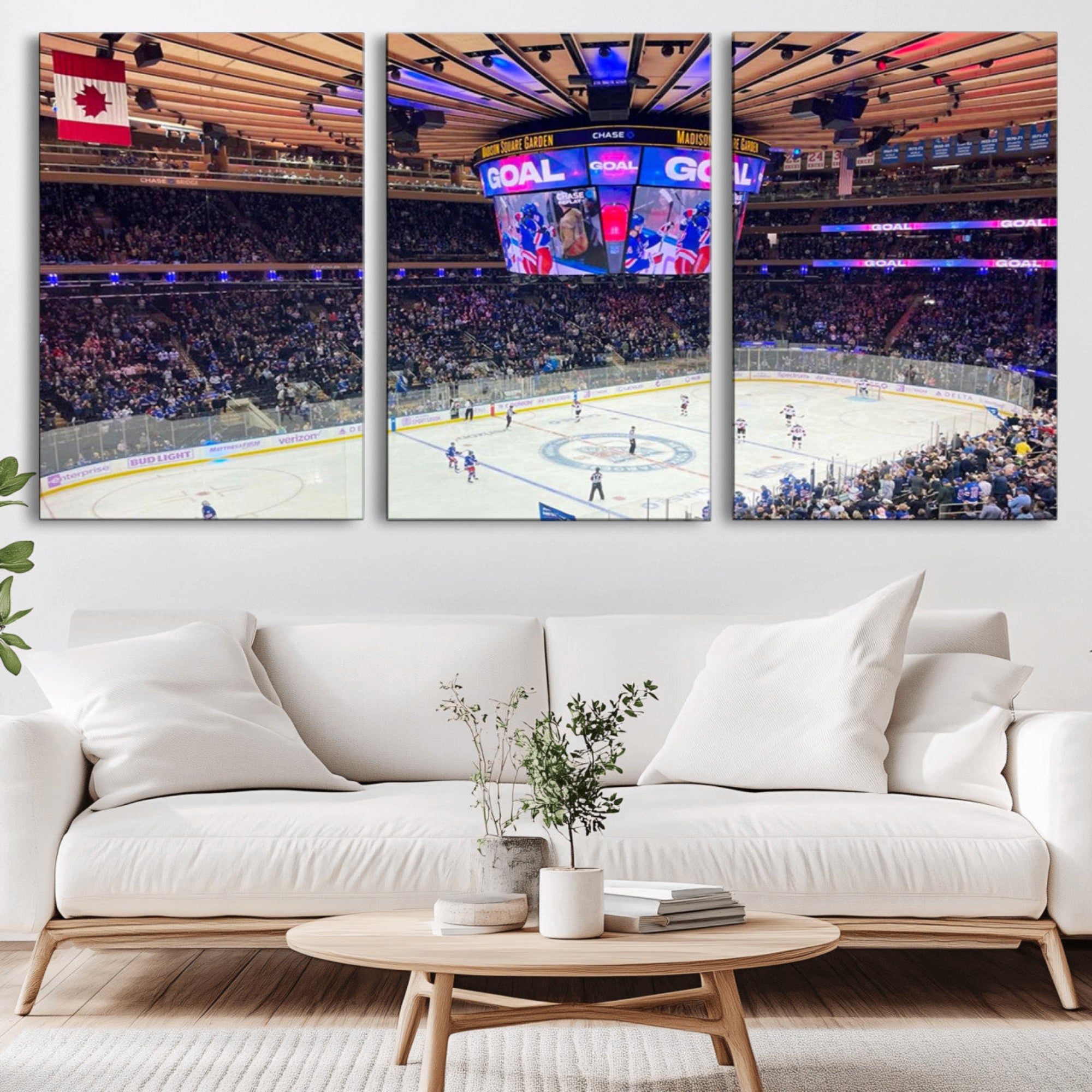 36401-MGV-CV-36X24-Madison New York Rangers Hockey Stadium Wall Art Canvas Print