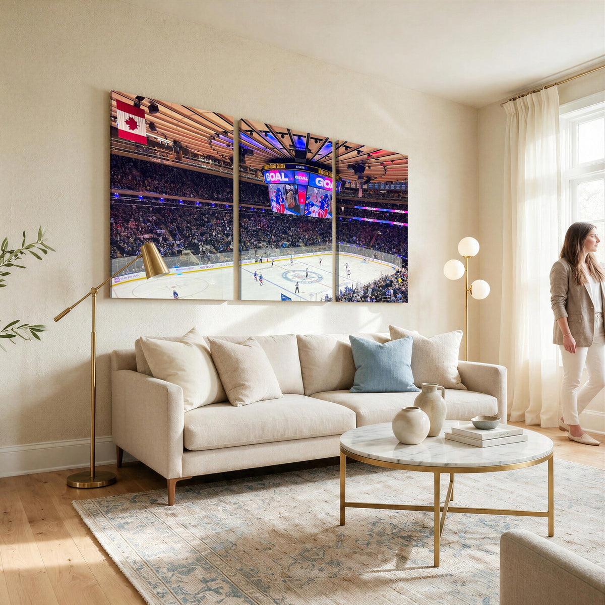 36401-MGV-CV-36X24 - Madison Square Garden New York Rangers Hockey Stadium Wall Art Canvas