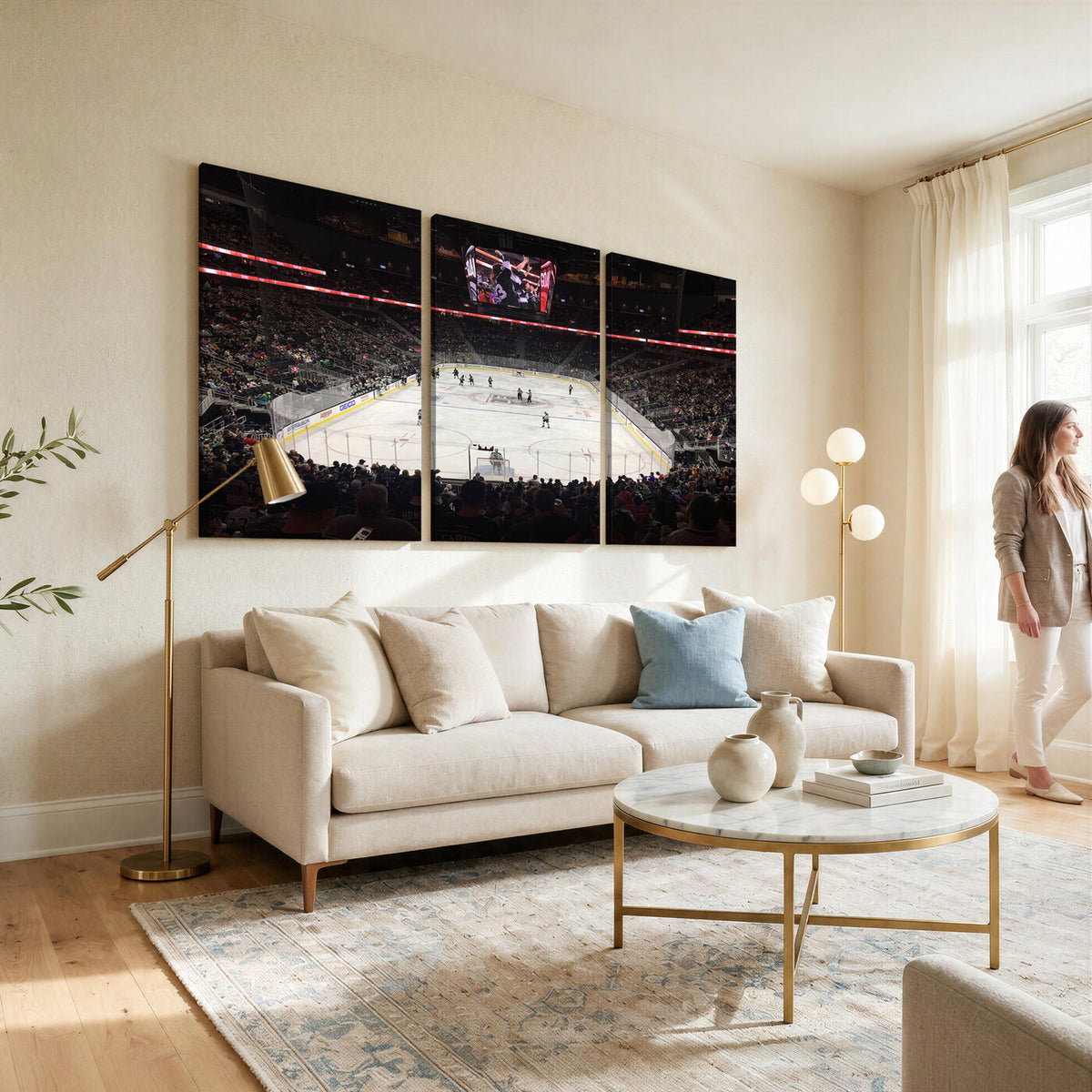 14802-MGV-CV-36X24 - T Mobile Arena Paradise Nevada Vegas Golden Knights Ice Hockey Stadium
