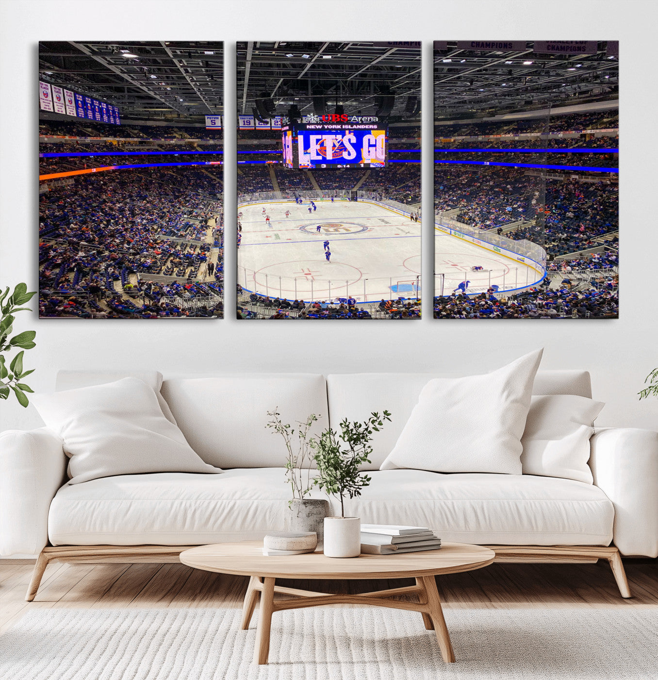 78692-MGV-CV-60X30-3P-UBS Arena Elmont New York Islanders Ice Hockey Wall Art, UBS Arena Elmont Wall Art Canvas Print