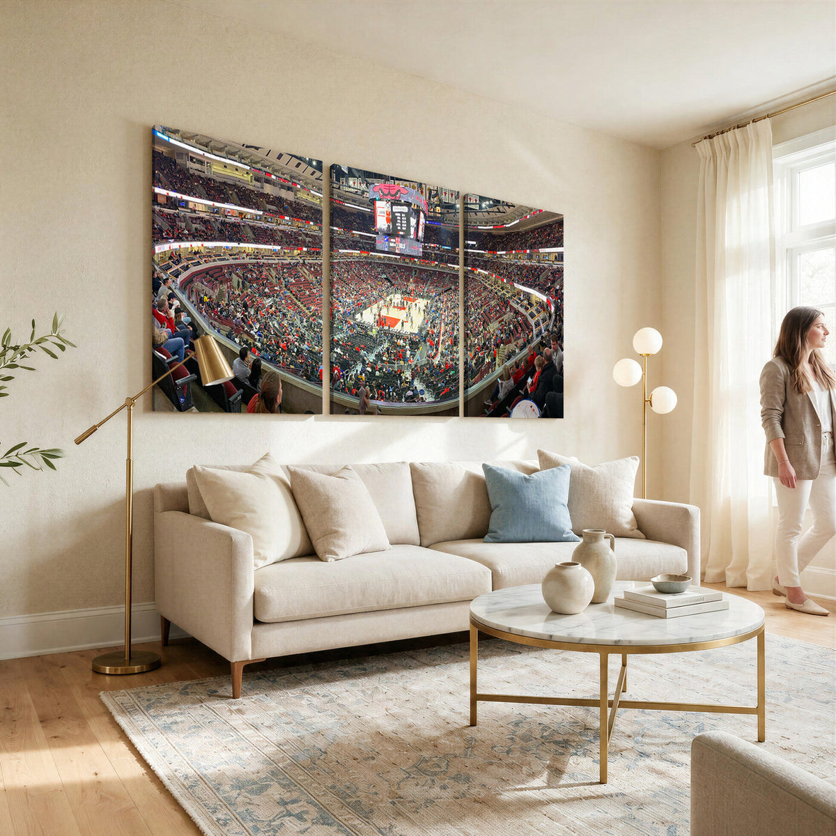 43481-MGV-CV-36X24 - United Center Chicago Bulls Stadium Wall Art Canvas Print