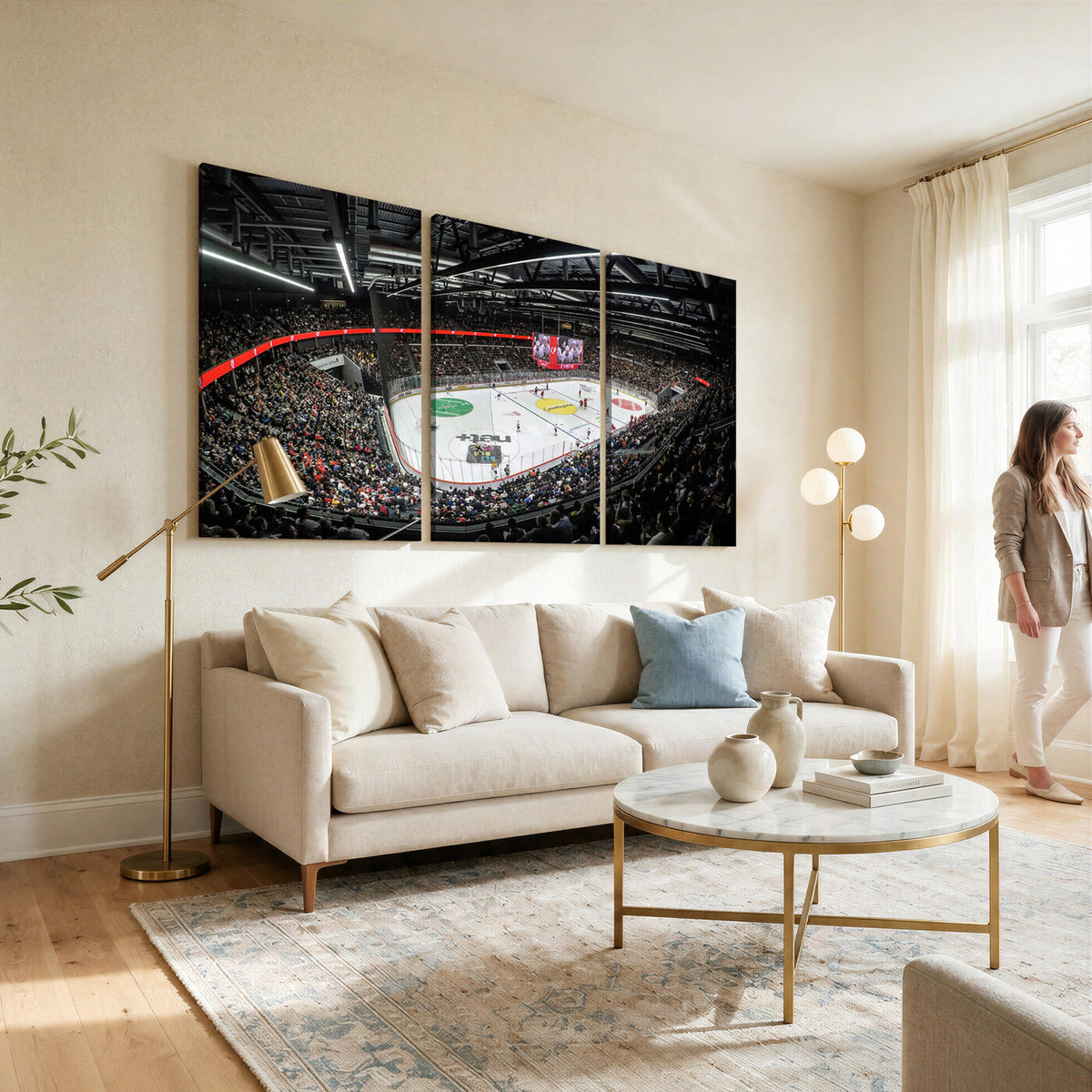 46282-MGV-CV-36X24 - Vaudoise Lausanne Ice Hockey Arena Stadium Wall Art Canvas