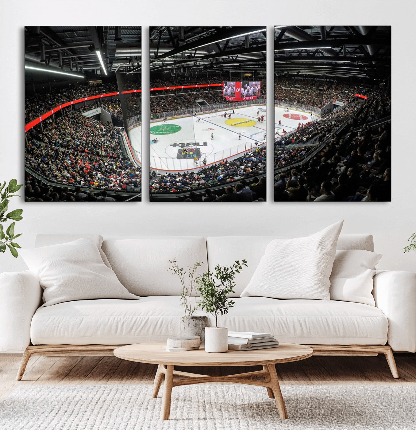 MGV-CV-60X30-3P - Vaudoise Lausanne Ice Hockey Arena Stadium Wall Art Canvas, Vaudoise Lausanne Ice Hockey Canvas
