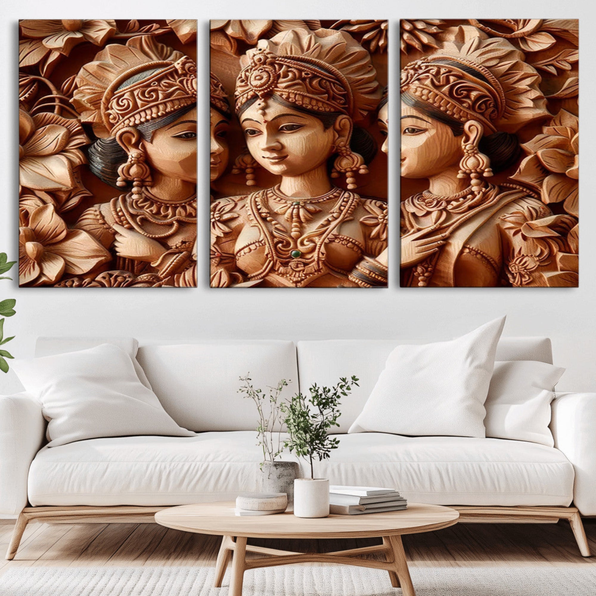 89522-MGV-CV-36X24-Indian Woman Statue Wall Art Canvas Print