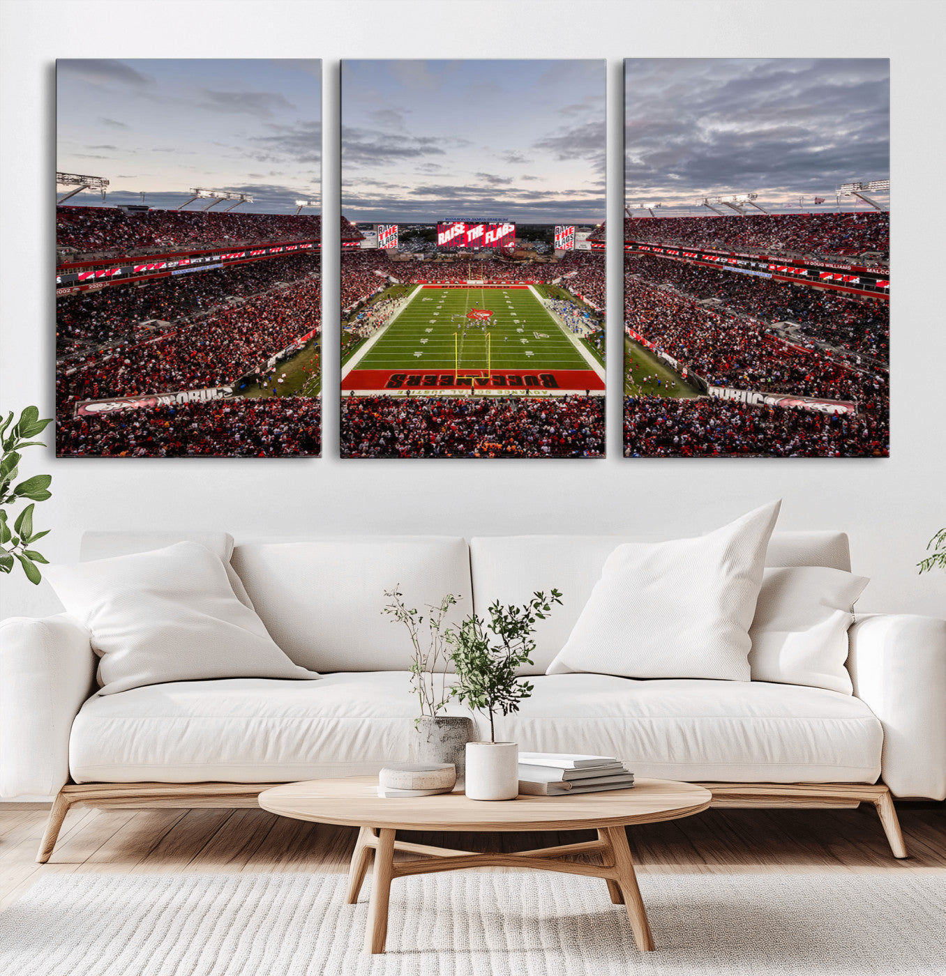 MGV-CV-60X30-3P - Florida Tampa Raymond James Stadium Wall Art Canvas Print - NFL Football Stadium Print Canvas