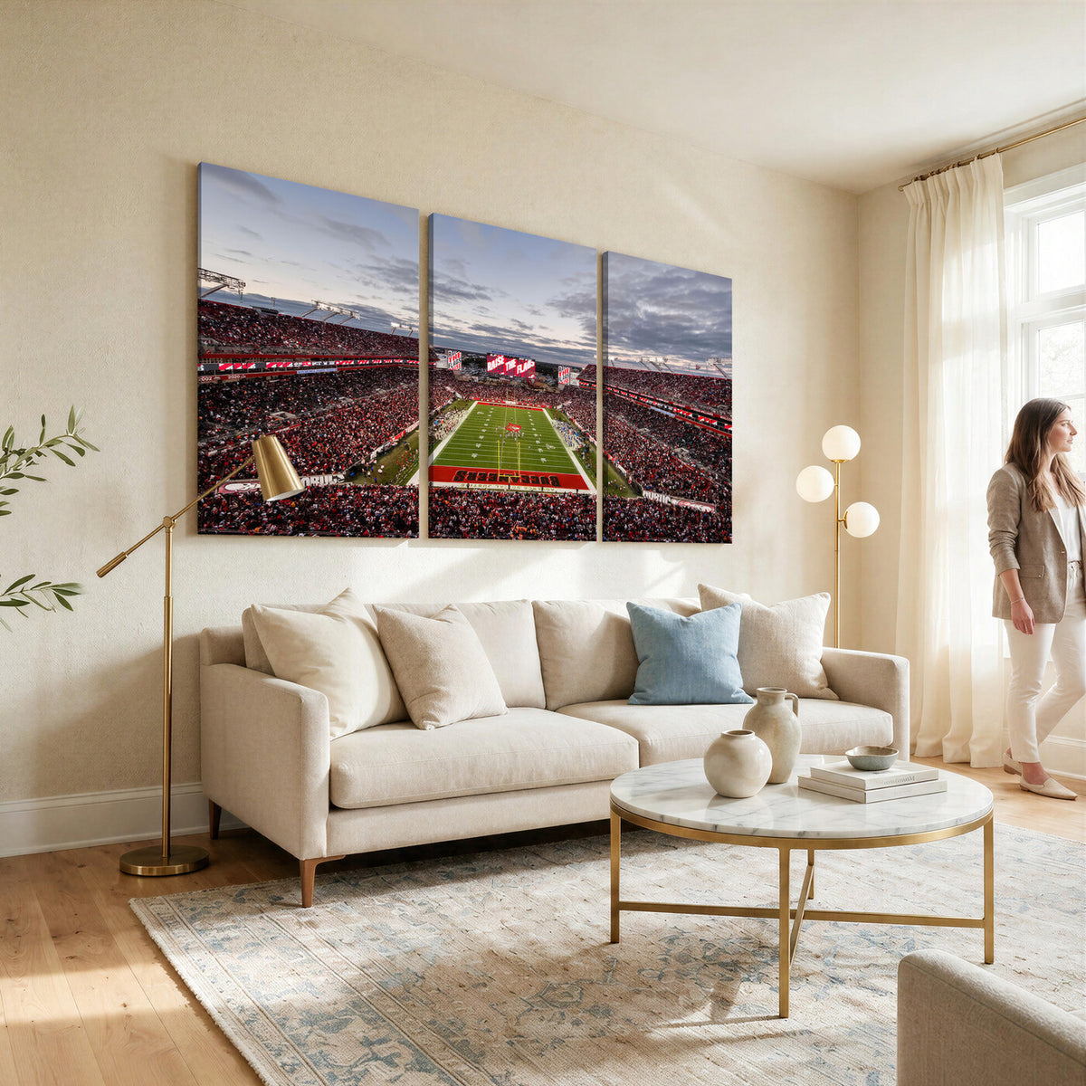 35698-MGV-CV-36X24 - Florida Tampa Raymond James Stadium Wall Art Canvas Print - NFL Football Stadium Print Canvas