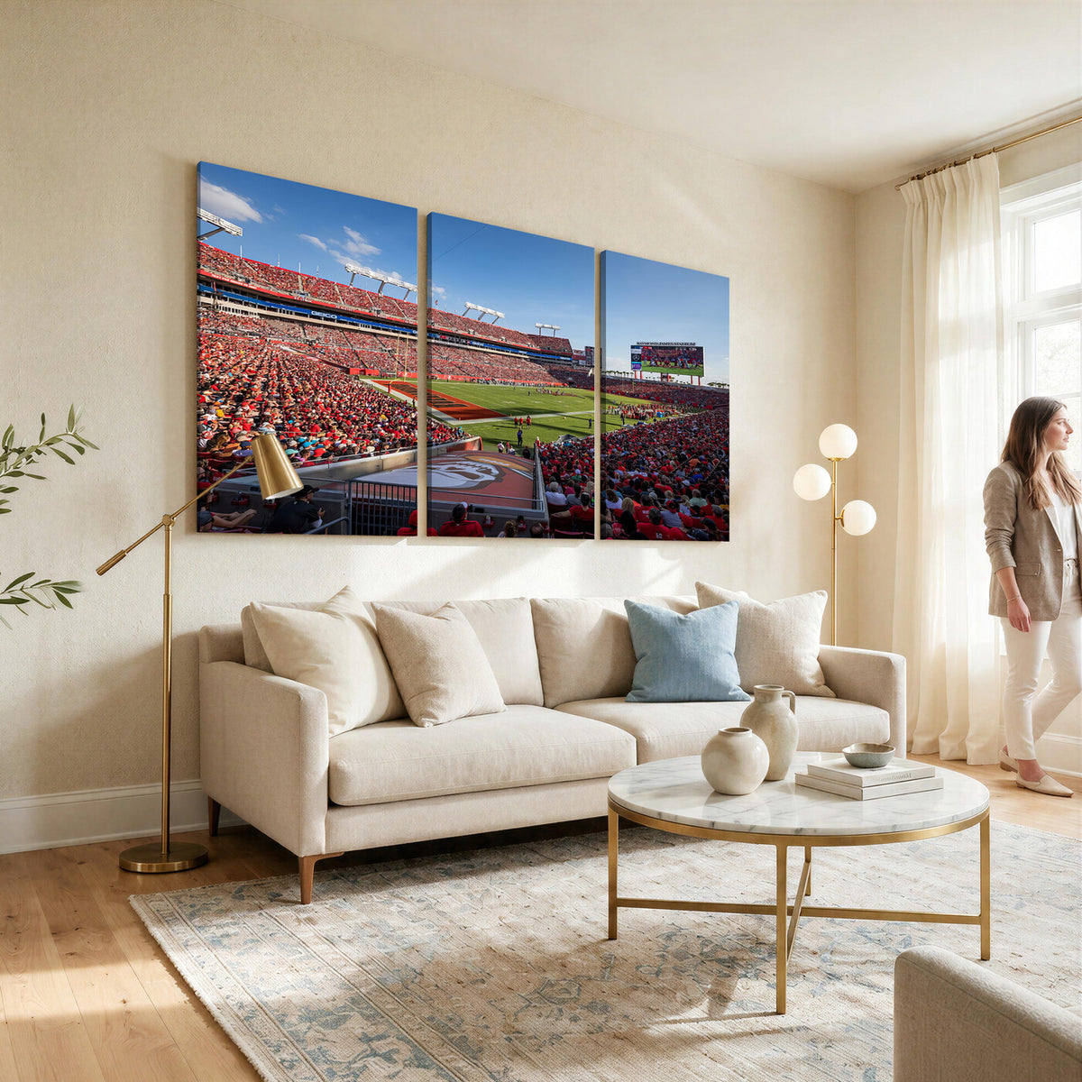 65229-MGV-CV-36X24 - Florida Tampa Raymond James Stadium Wall Art Canvas Print - NFL Football Stadium Print