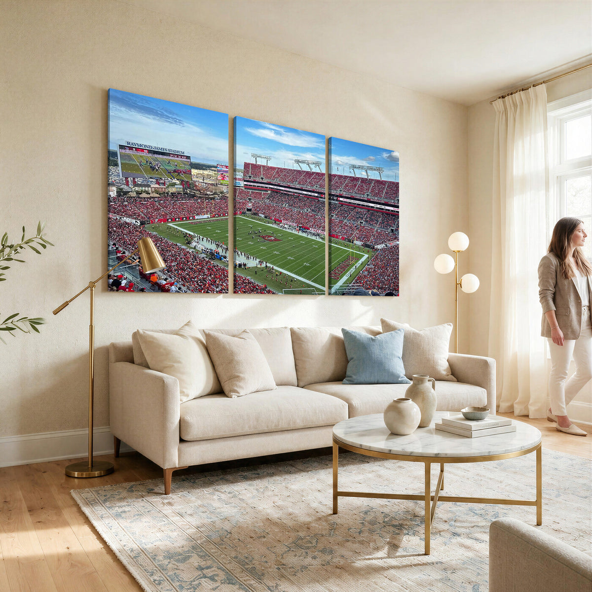 52828-MGV-CV-36X24 - Florida Tampa Raymond James Stadium Wall Art Canvas Print - NFL Football Stadium Print Canvas