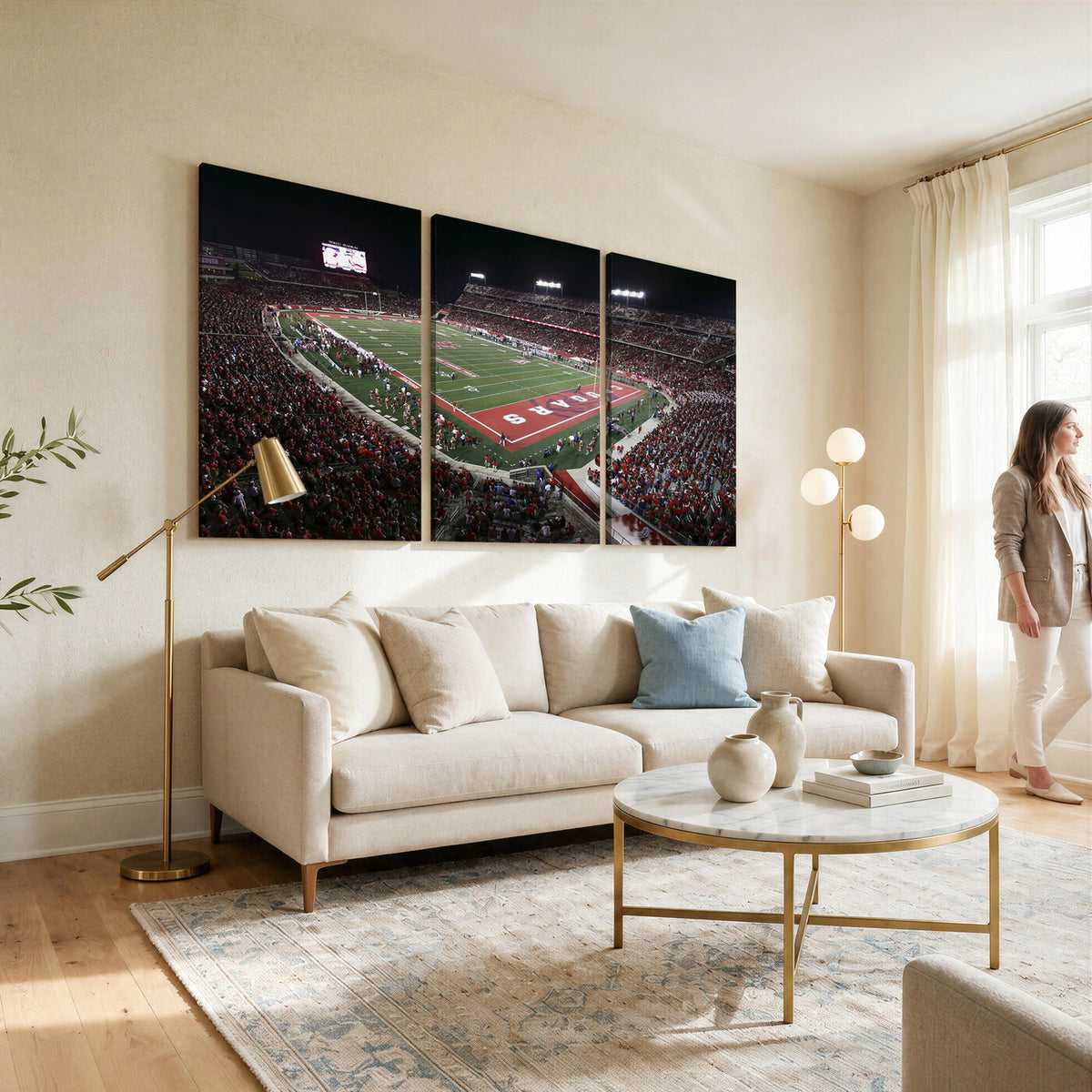 94207-MGV-CV-36X24 - Houston Cougars Football Team Print - Houston TDECU Stadium Wall Art Canvas Print