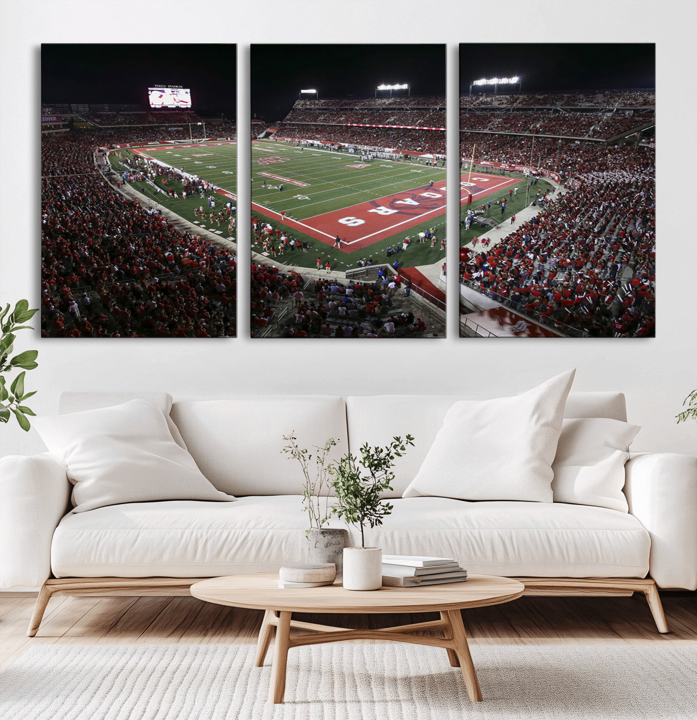 MGV-CV-60X30-3P - Houston Cougars Football Team Print - Houston TDECU Stadium Wall Art Canvas Print