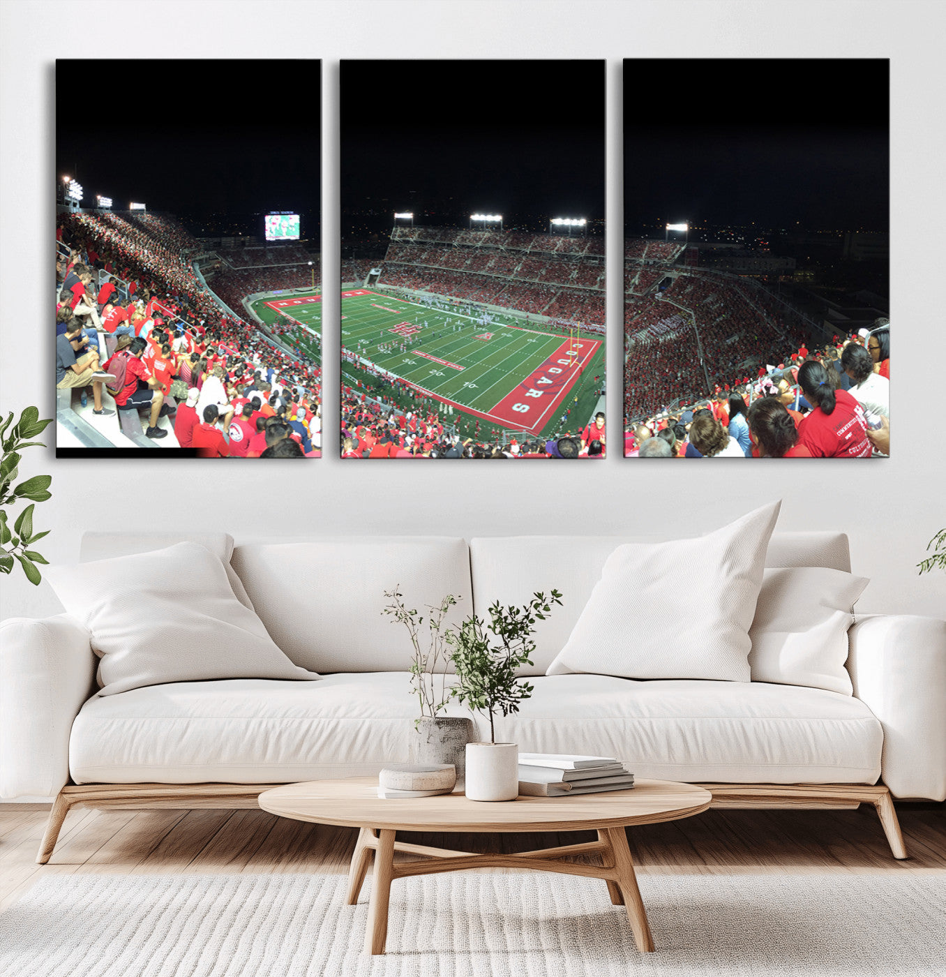 MGV-CV-60X30-3P - Houston Cougars Football Team Print - Houston TDECU Stadium Wall Art Canvas Print
