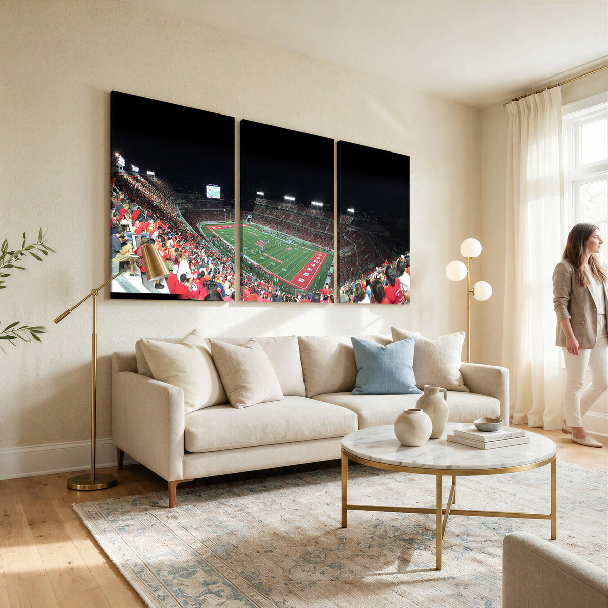 67036-MGV-CV-36X24 - Houston Cougars Football Team Print - Houston TDECU Stadium Wall Art Canvas Print
