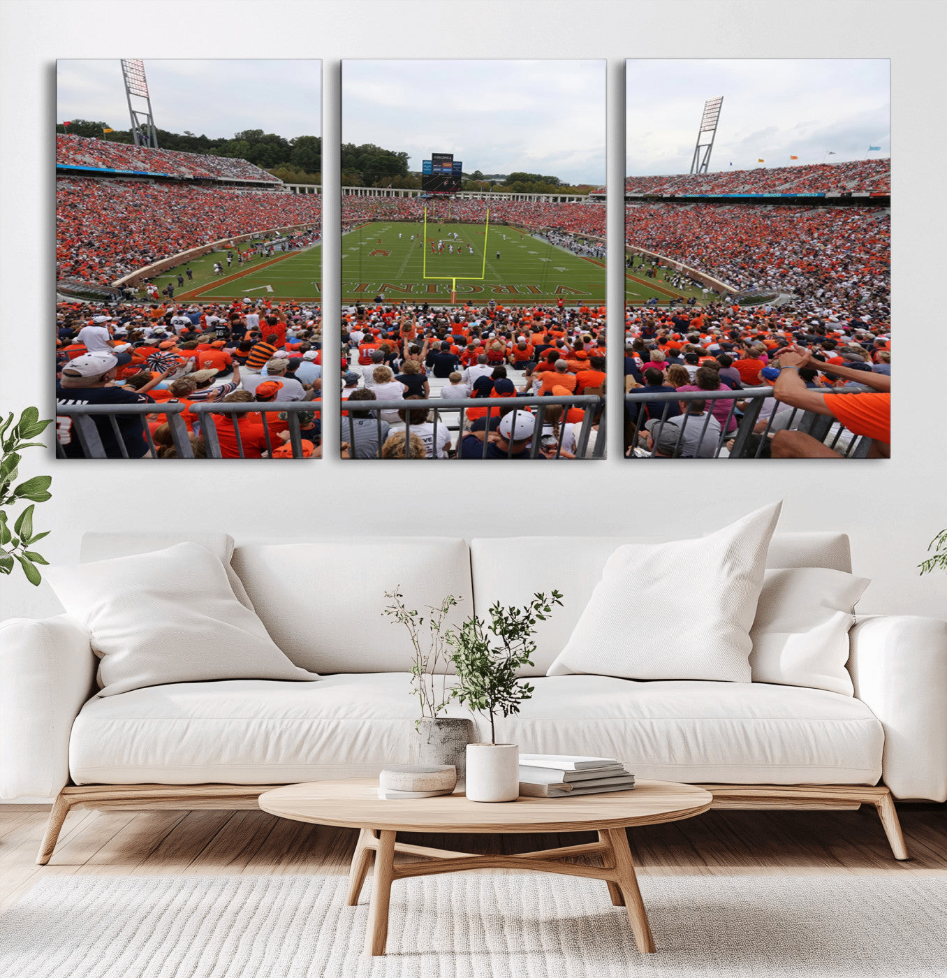 MGV-CV-60X30-3P - Virginia Cavaliers Football Team Print - Charlottesville Scott Stadium Print Wall Art Canvas