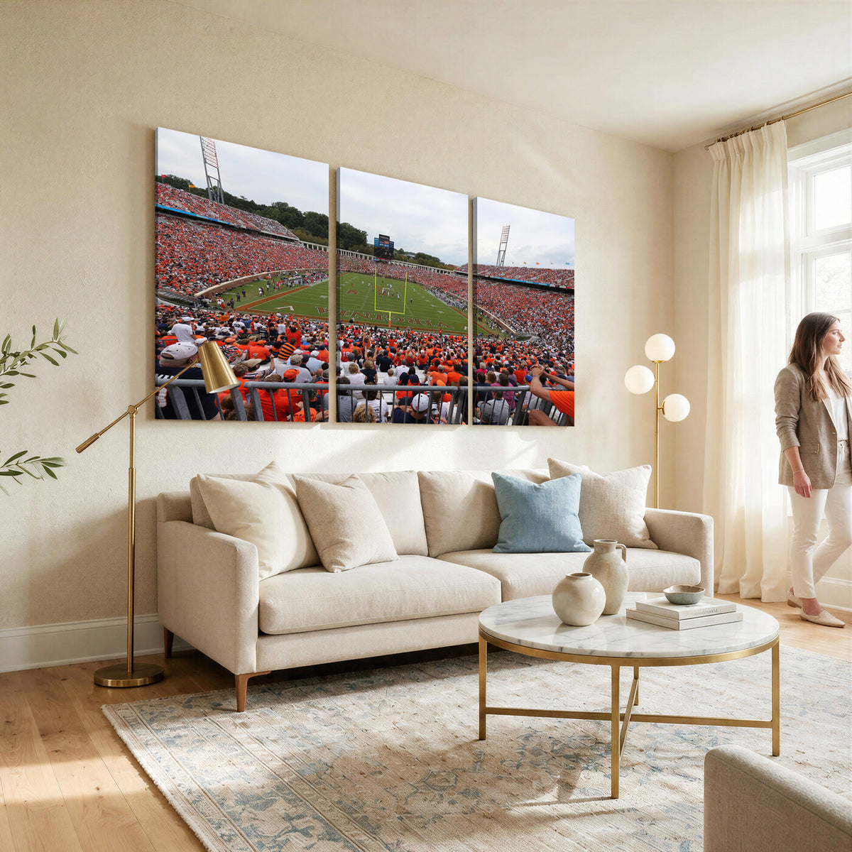 63606-MGV-CV-36X24 - Virginia Cavaliers Football Team Print, Charlottesville, Extra Large Game Room Wall Decor