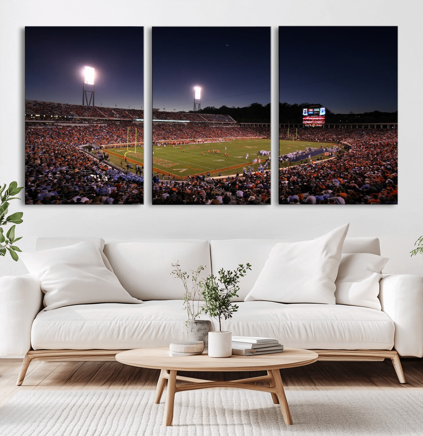 MGV-CV-60X30-3P - Virginia Cavaliers Football Team Print - Charlottesville Scott Stadium Canvas Print Wall Art