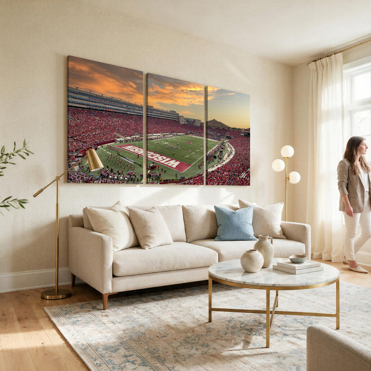 41472-MGV-CV-36X24 - Camp Randall Stadium Wisconsin Badgers Large Wall Art Canvas Print | College Football Stadium Wall