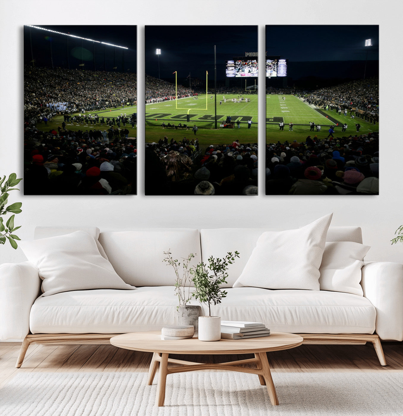 MGV-CV-60X30-3P - Purdue Boilermakers Football Team Print - West Lafayette Ross–Ade Stadium Wall Art Canvas Print