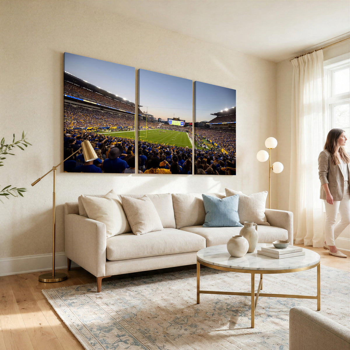41853-MGV-CV-36X24 - Pittsburgh Panthers Football Team Print - Pittsburgh Acrisure Stadium Wall Art Canvas Print