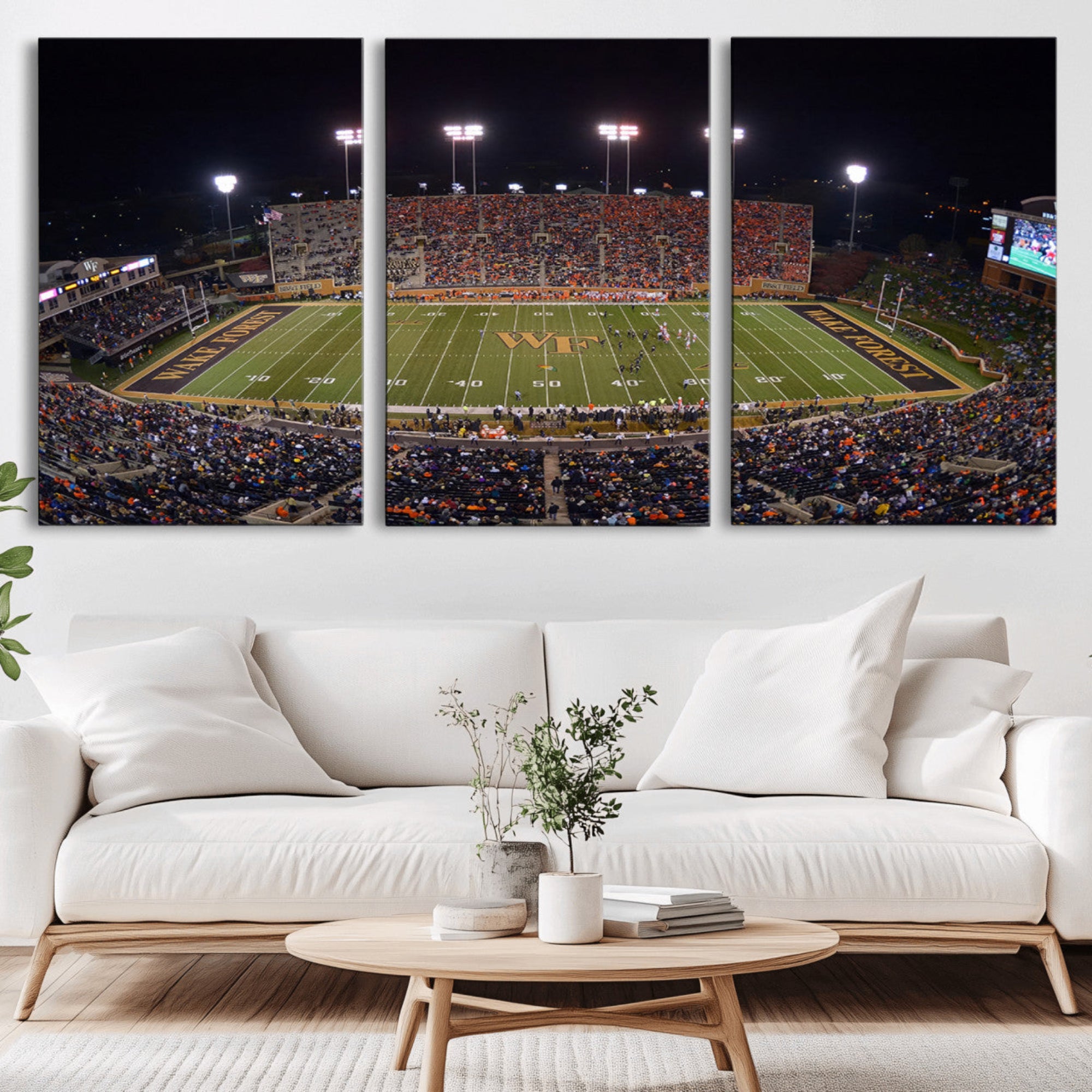 26033-MGV-CV-36X24-Demon Deacons Print Canvas, Football Team Print - Winston-Salem Allegacy Federal Credit Union