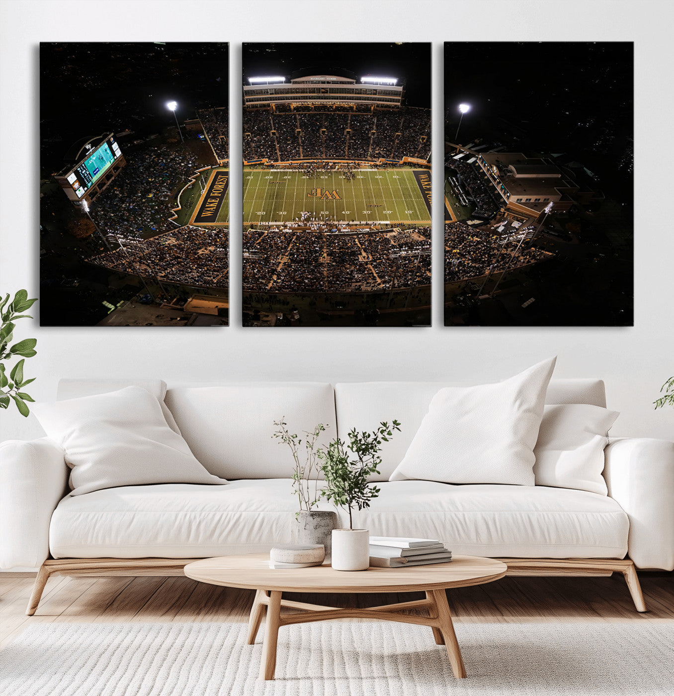 MGV-CV-60X30-3P - Wake Forest University Demon Deacons Canvas Printi, Football Team Print - Winston-Salem Allegacy