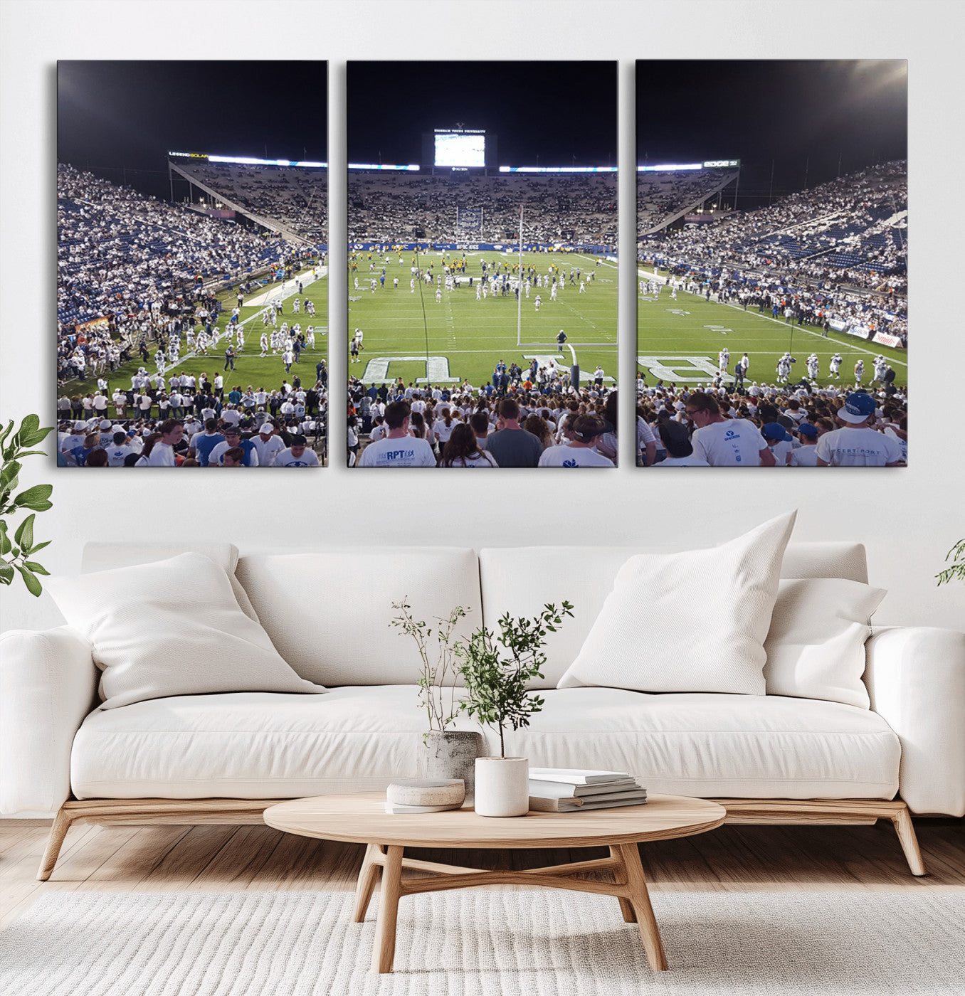 MGV-CV-60X30-3P - Brigham Young University Cougars Football Print Canvas - Provo LaVell Edwards Stadium Wall Art