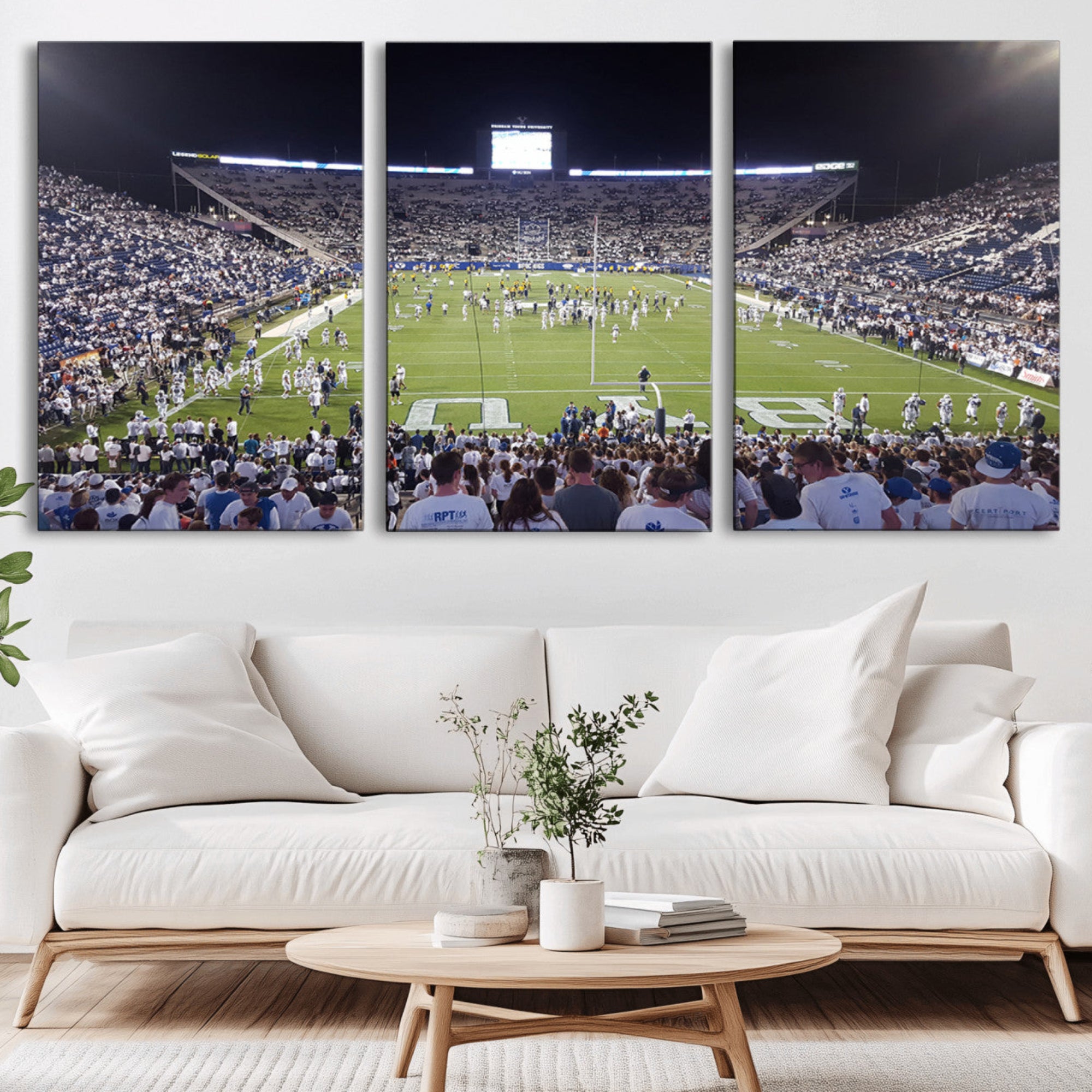65036-MGV-CV-36X24-Brigham Young University Cougars Football Print Canvas - Provo LaVell Edwards Stadium Wall Art