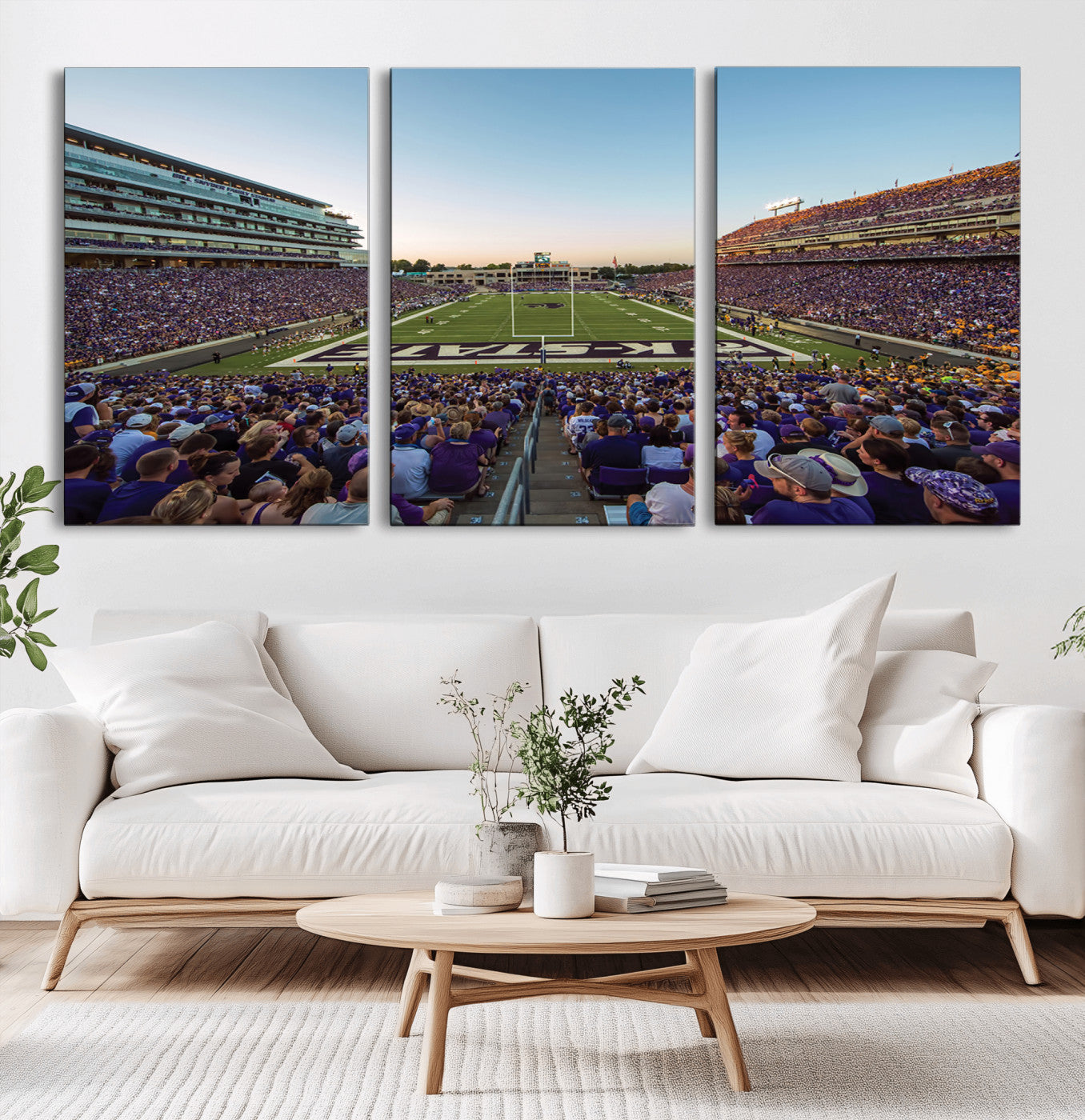 MGV-CV-60X30-3P - Kansas State University Wildcats Football Team Print - Manhattan Bill Snyder Family Football Stadium