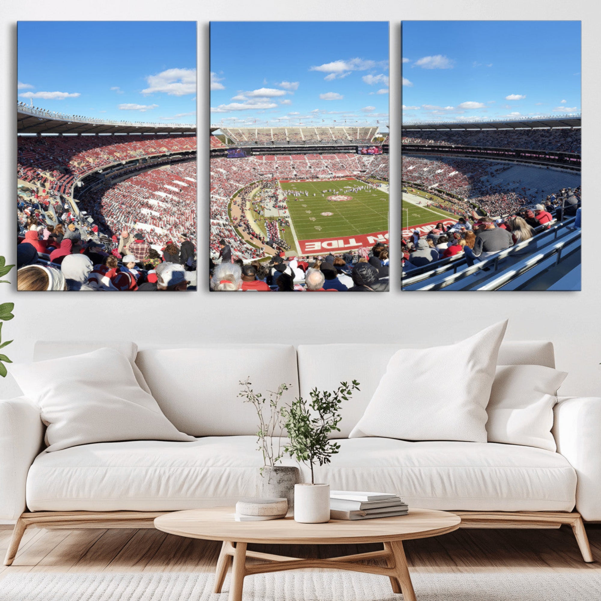 62122-MGV-CV-36X24-University of Alabama Crimson Tide Print Wall Art - Tuscaloosa Bryant-Denny Stadium Wall Art Canvas