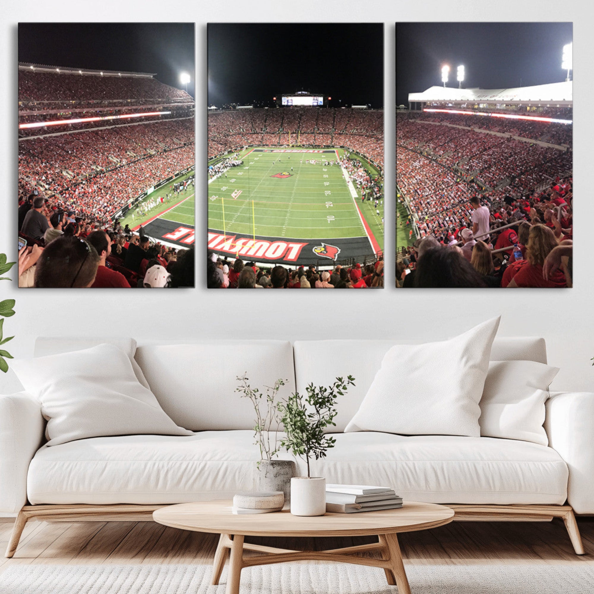 52267-MGV-CV-36X24-University of Louisville Cardinals Football Team Print - Louisville Cardinal Stadium Wall Art Canvas